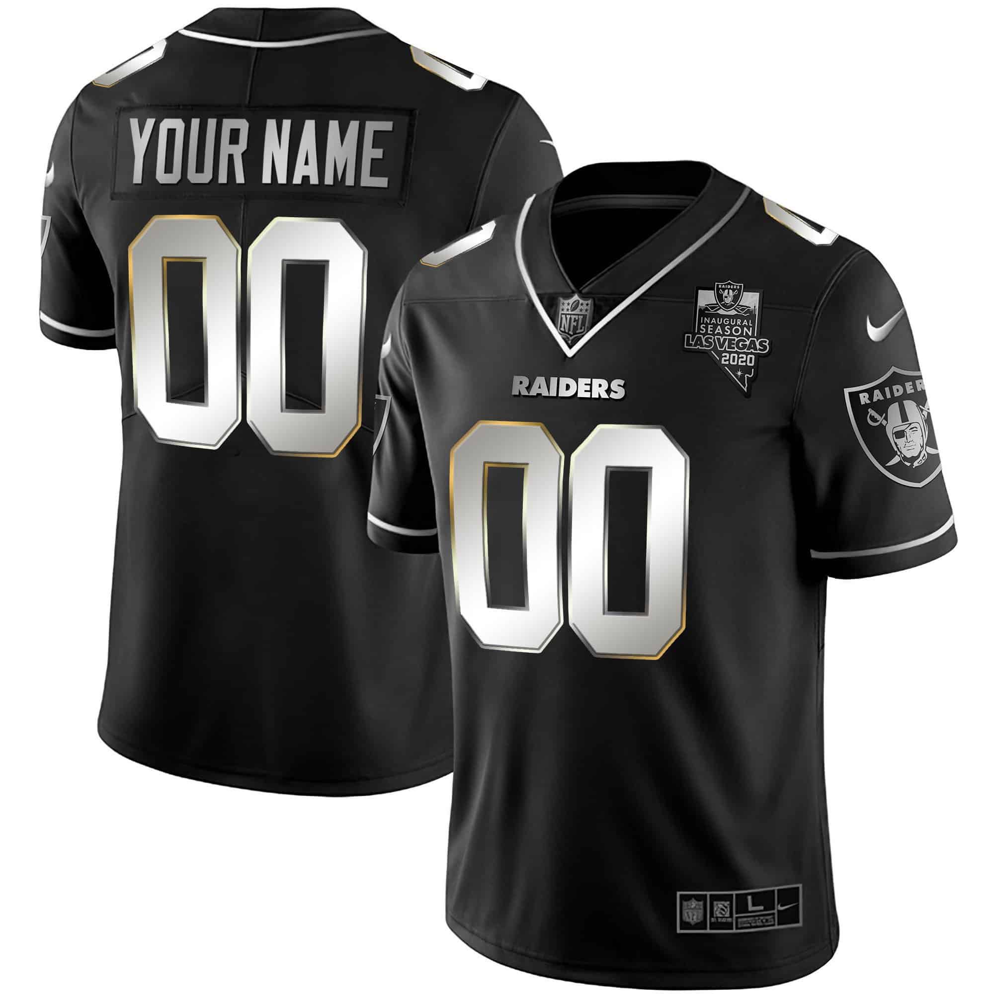 Men Oakland Raiders 2024 Nike Vapor Black Gold & Black Inverted Limited Custom NFL Jersey style 3